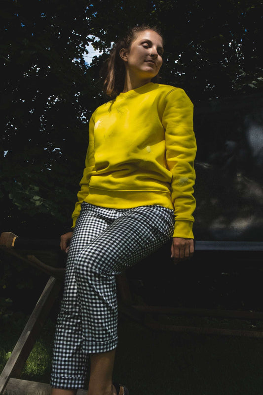 Gelber Pullover Fliegen im 3D-Print, 300g BioBaumwolle