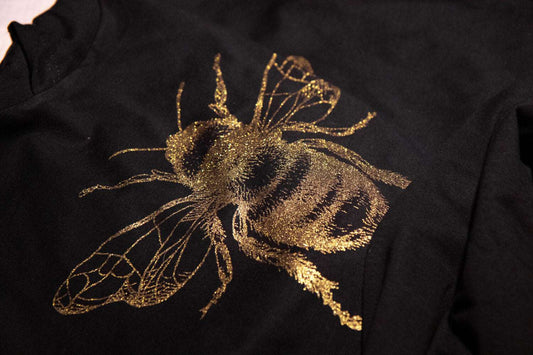 Goldene Biene, T-Shirt mit Kapuze, 180g BioBaumwolle, Unisex Modell