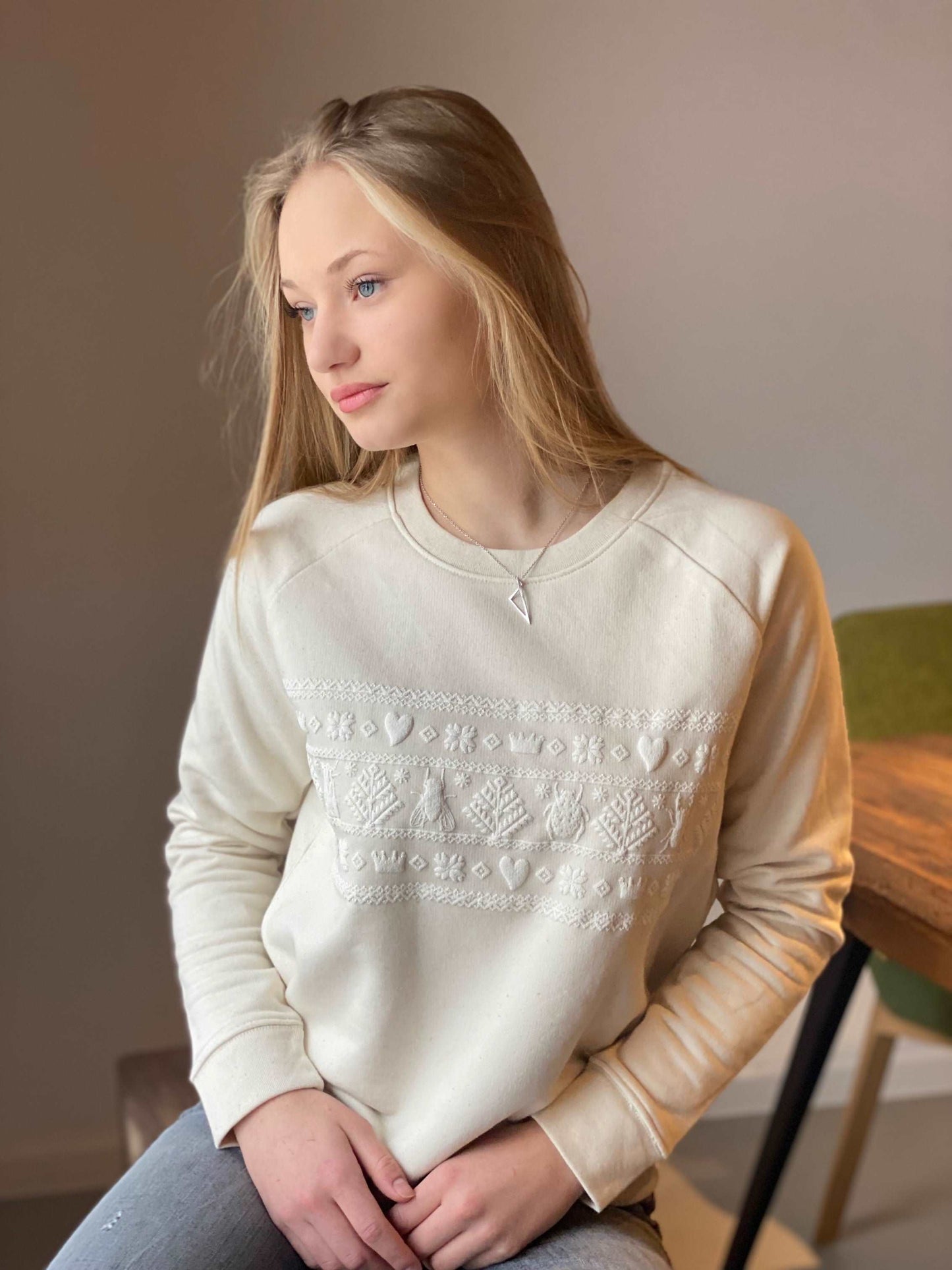 Pullover mit norwegischen Muster Bio-Baumwolle, Damenmodell