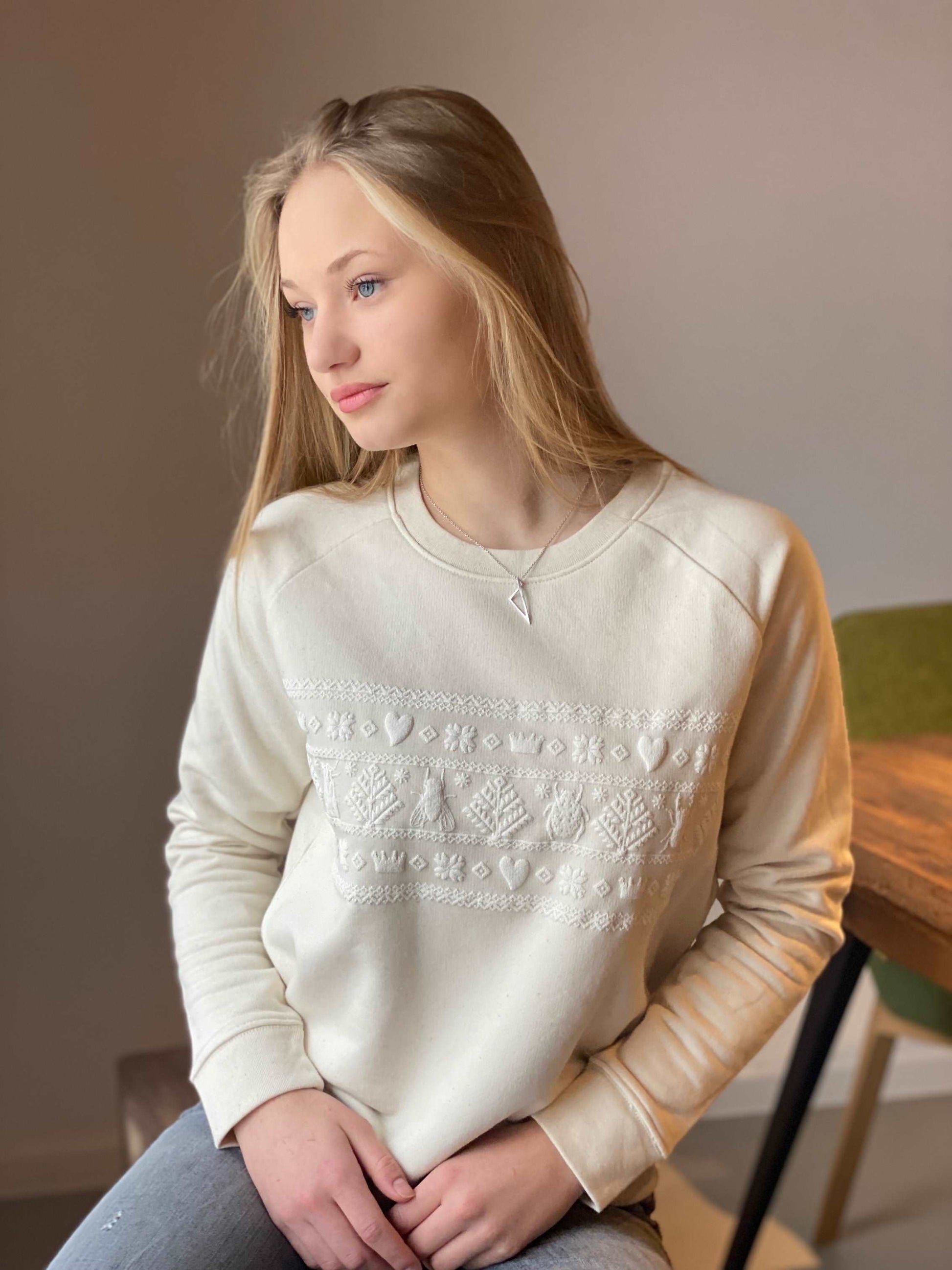 Pullover mit norwegischen Muster Bio-Baumwolle, Damenmodell