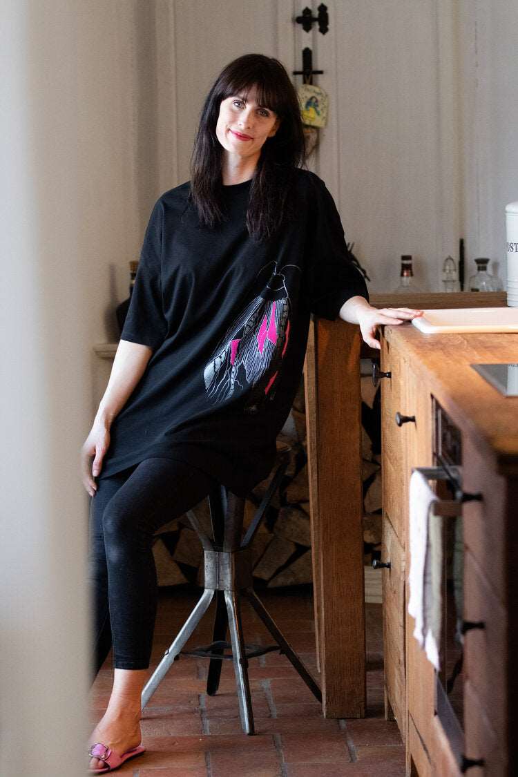 Langes übergroßes T-Shirt (auch als kurzes Kleid) 180g Bio-Baumwolle