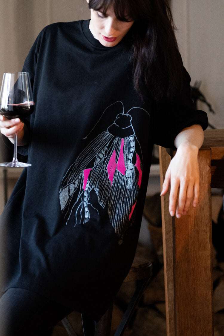 Langes übergroßes T-Shirt (auch als kurzes Kleid) 180g Bio-Baumwolle