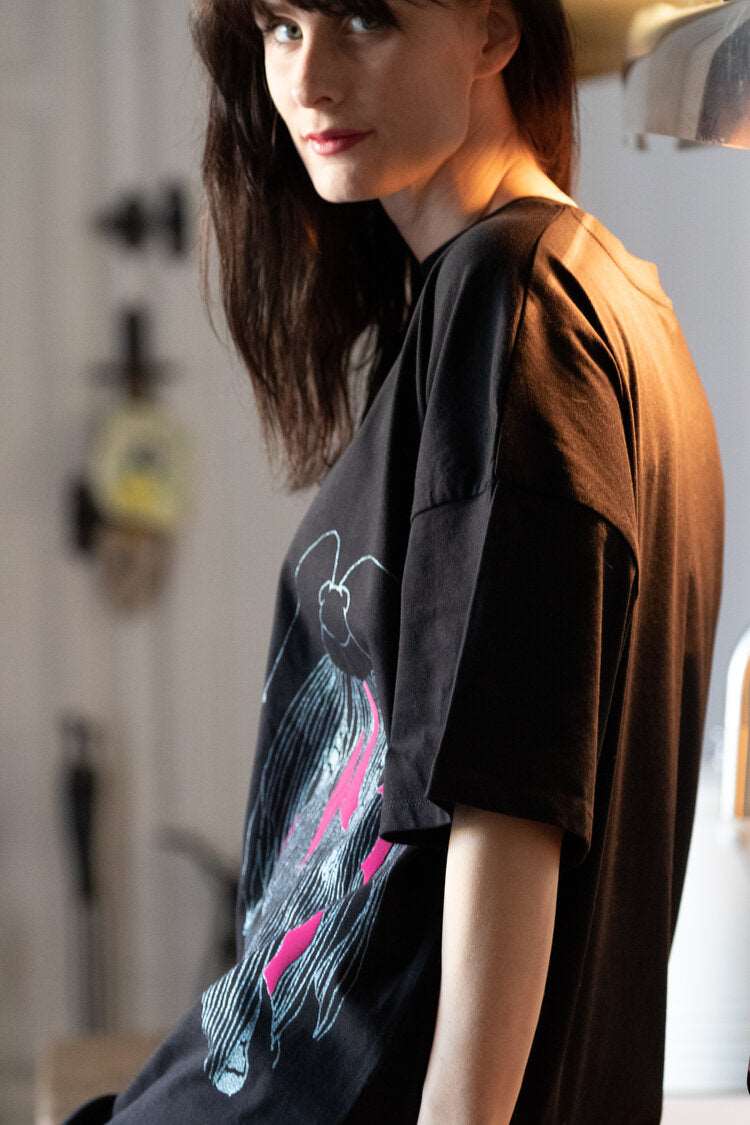 Langes übergroßes T-Shirt (auch als kurzes Kleid) 180g Bio-Baumwolle