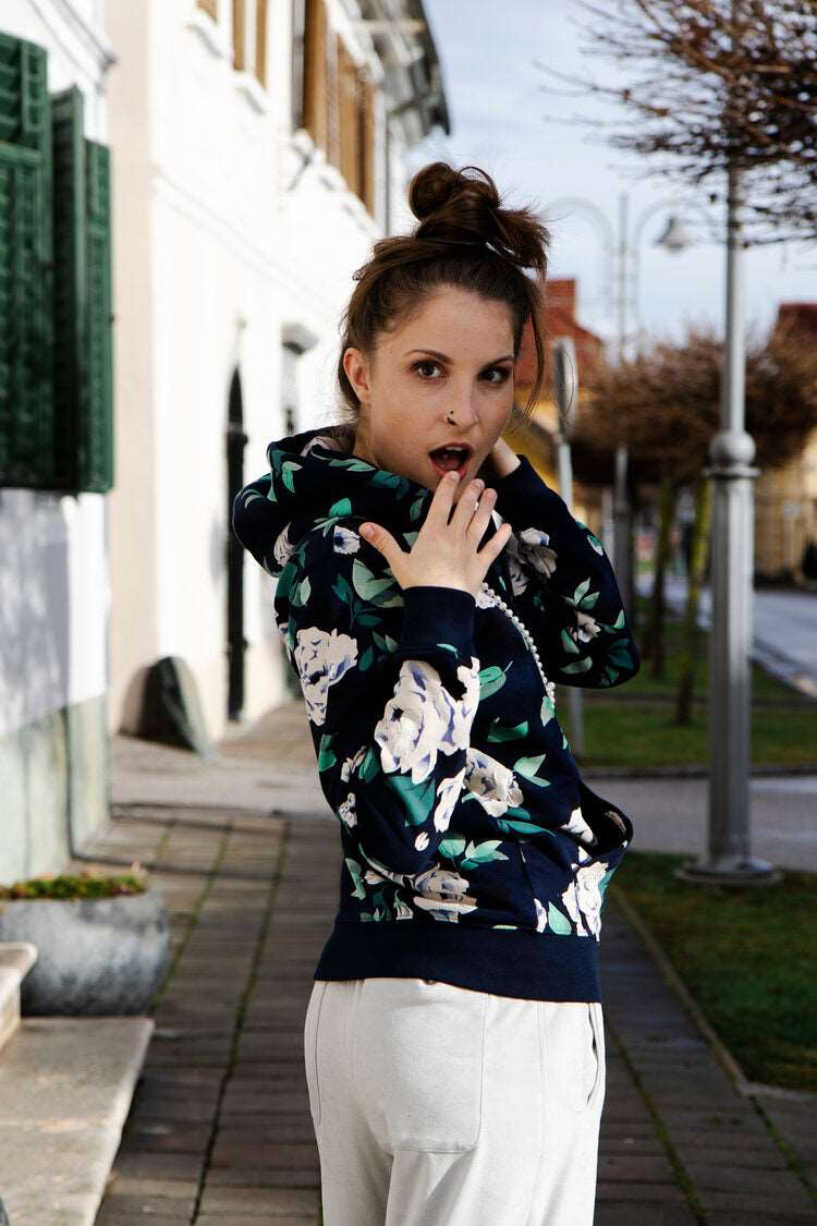 BLUMEN UND INSEKTEN, Kapuzenpullover, 300g Bio-Baumwolle