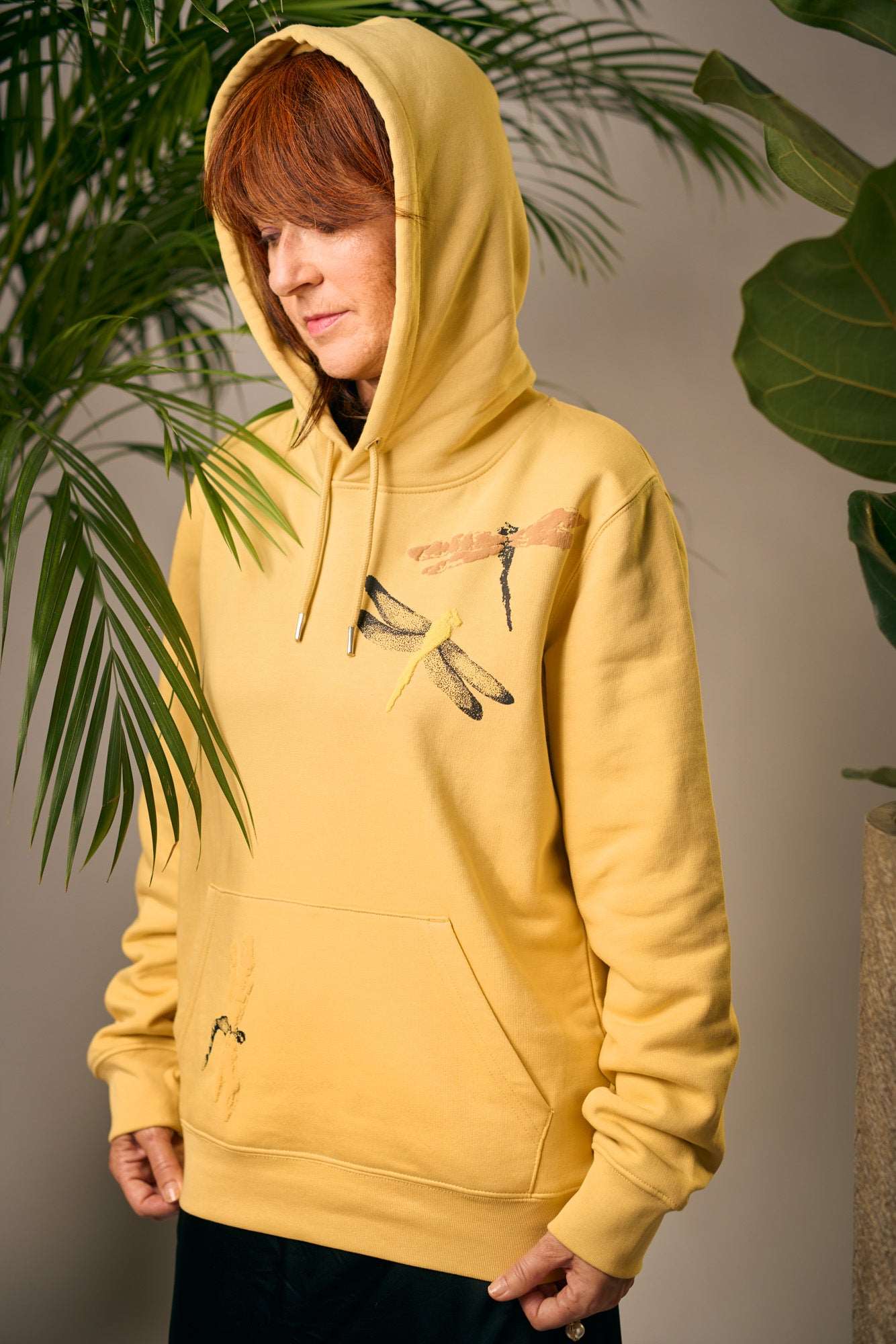 Jojoba Hoodie mit 3D-Handdruck (Bio-Baumwolle)