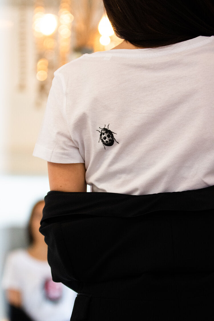 Marienkäfer – Damen oder Unisex-Modell, Kurzarm/ 100% Bio-Baumwolle