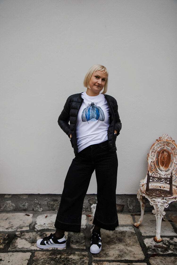 Motte, weißes T-shirt mit Kurz- und Langarm, mit oder ohne Kapuze, Bio-Baumwolle
