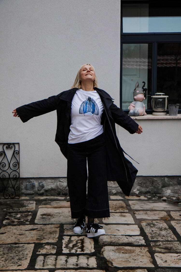 Motte, weißes T-shirt mit Kurz- und Langarm, mit oder ohne Kapuze, Bio-Baumwolle