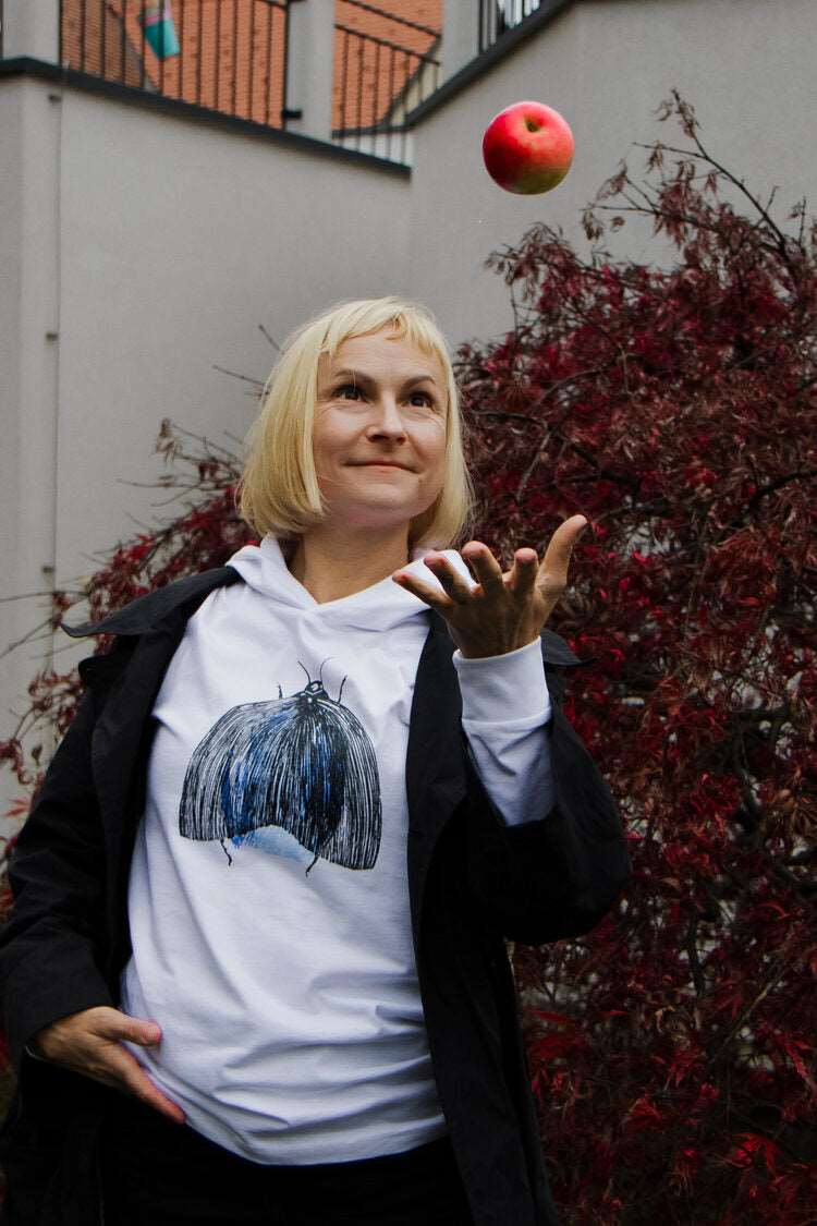 Motte, weißes T-shirt mit Kurz- und Langarm, mit oder ohne Kapuze, Bio-Baumwolle